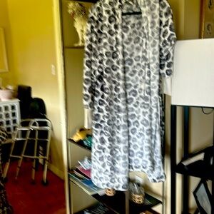 Soft winter robe with soft grays